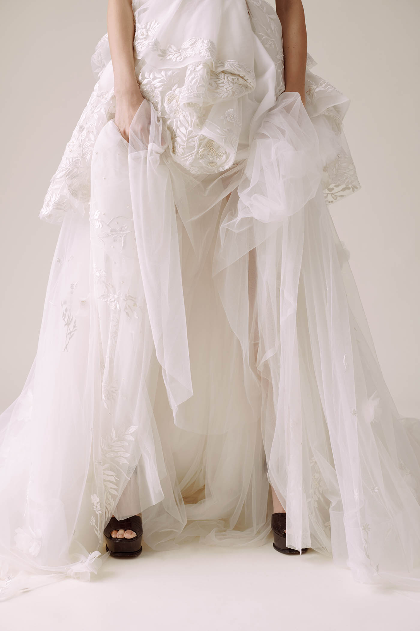 Wisteria Waterfall Mini Dress | Wisteria Waterfall Underskirt | 3D Wildflower Scatter Overskirt