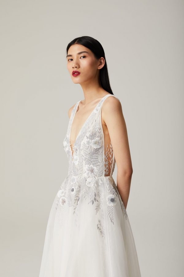 Fern and Rose Organza Gown | Hermione de Paula Bridal Boutique