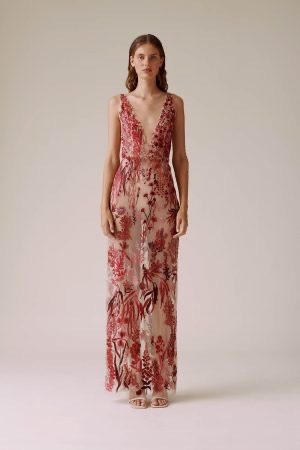Rose Red Coral Reef Gown | Hermione de Paula Bridal Boutique
