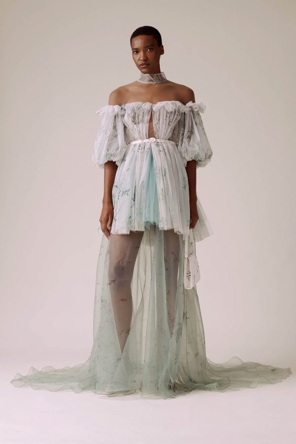 Sage Bougainvillea Mini Dress | Hermione de Paula Bridal Boutique