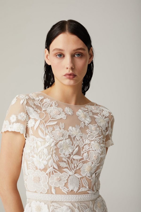 Wild Rose Garden Gown With Open Back Detail | Hermione de Paula Bridal Boutique